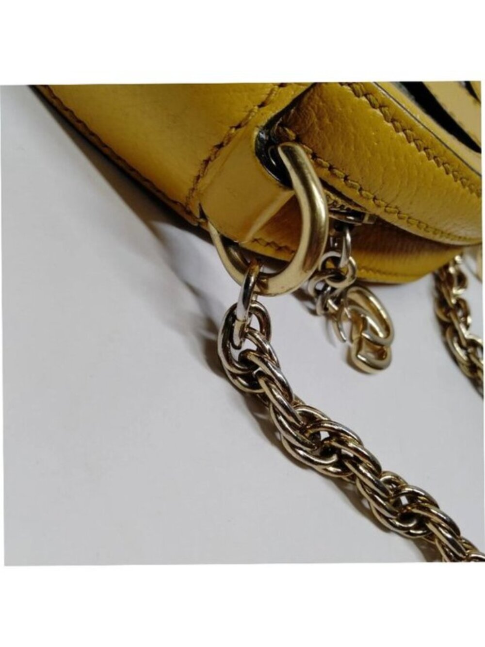 Authentic Gucci Ophidia Flora Round Mini Crossbody Bag Yellow Leather GG Supreme - Picture 9 of 16